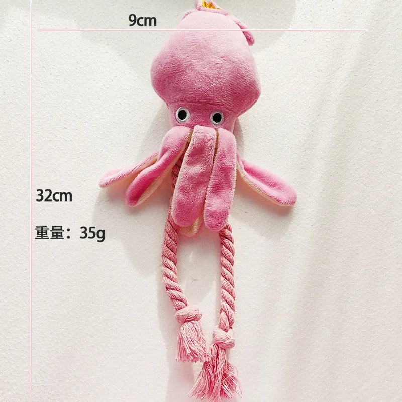 Plush Squid Rope Toy