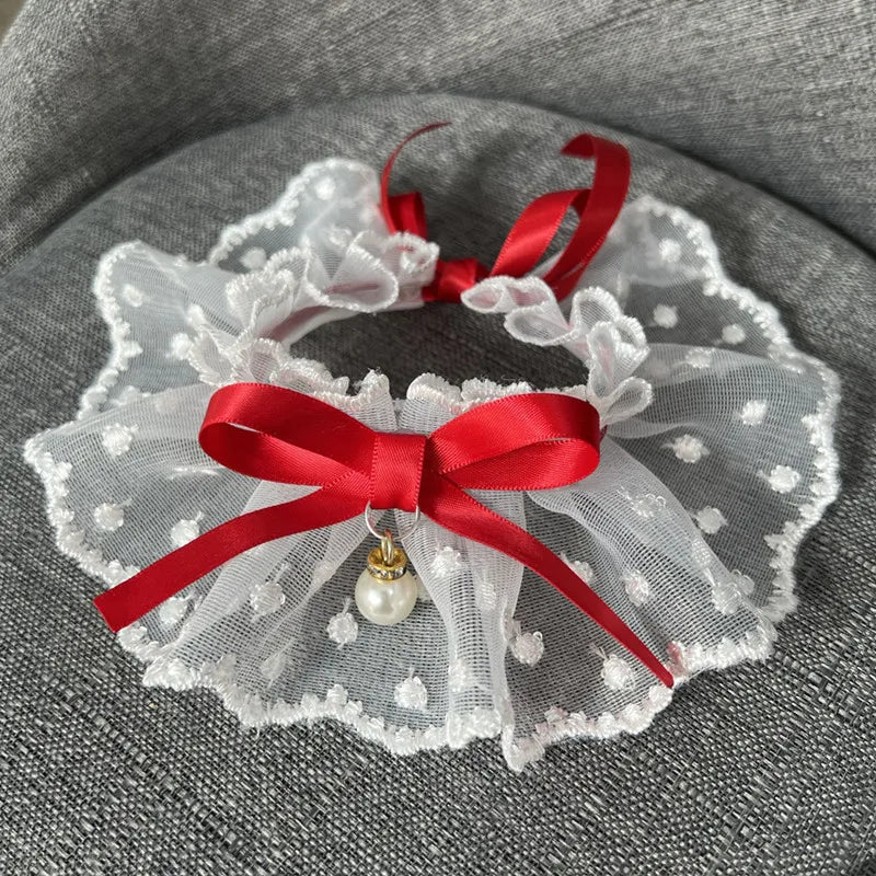 White Lace Neck Tie Bib