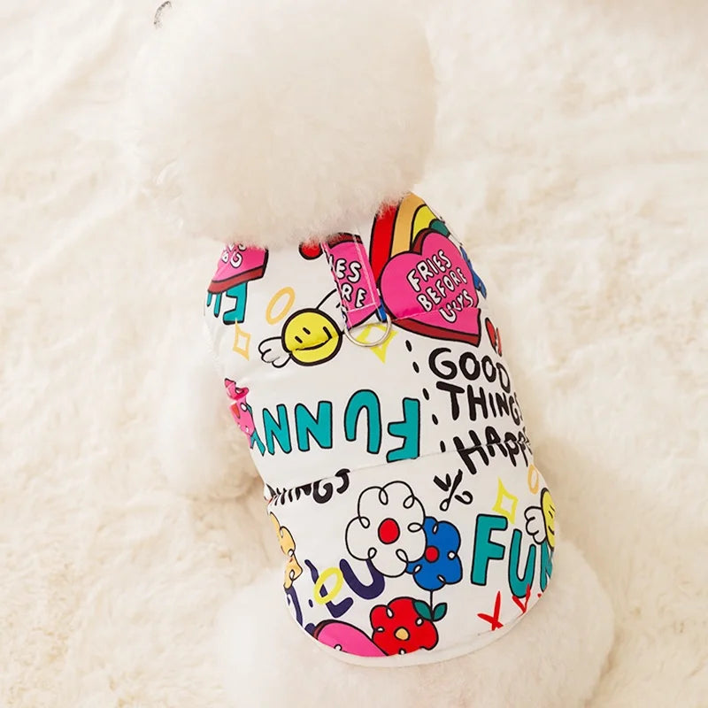 Cartoon Print Puffer Vest