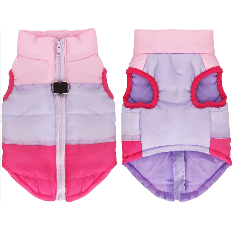 Striped Puffer Jacket - Back Zip