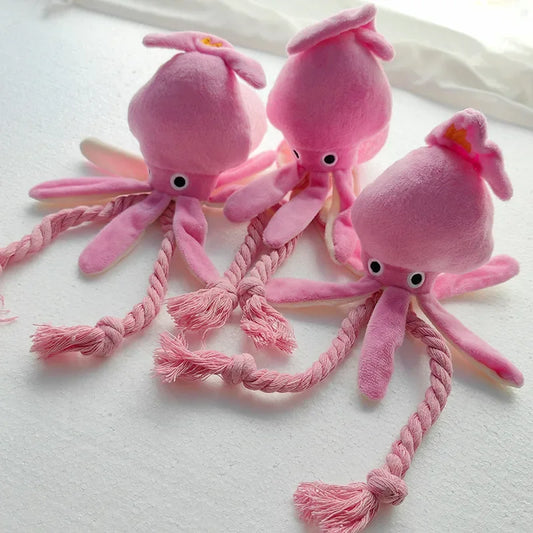 Plush Squid Rope Toy