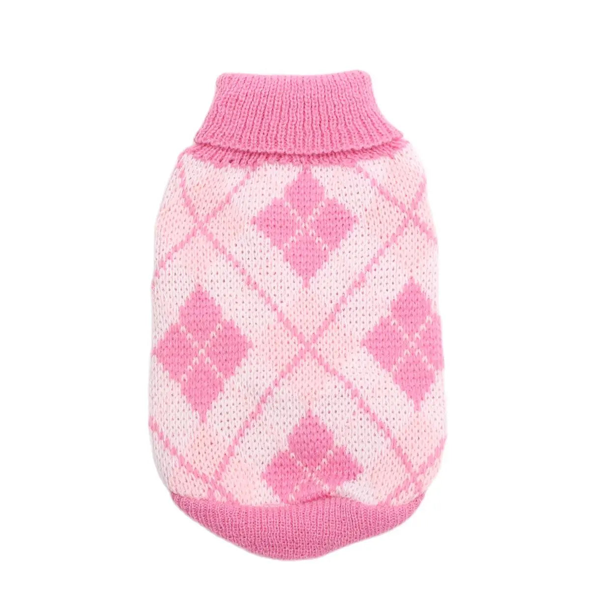 Argyle Turtleneck Knit Sweater