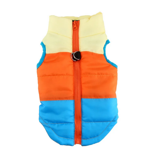 Striped Puffer Jacket - Back Zip