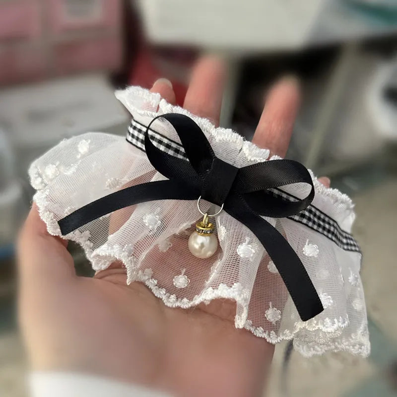White Lace Neck Tie Bib