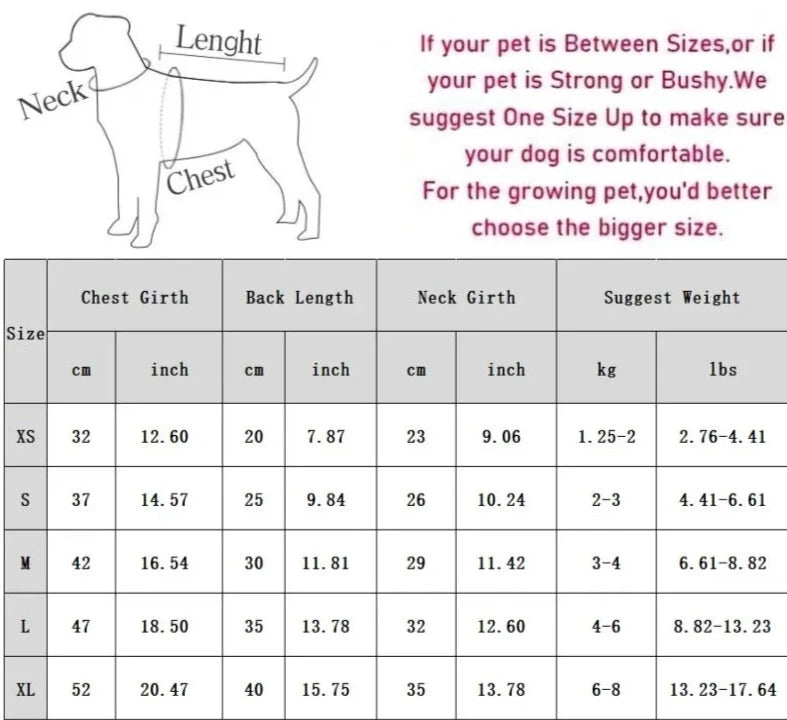 Sizing Chart