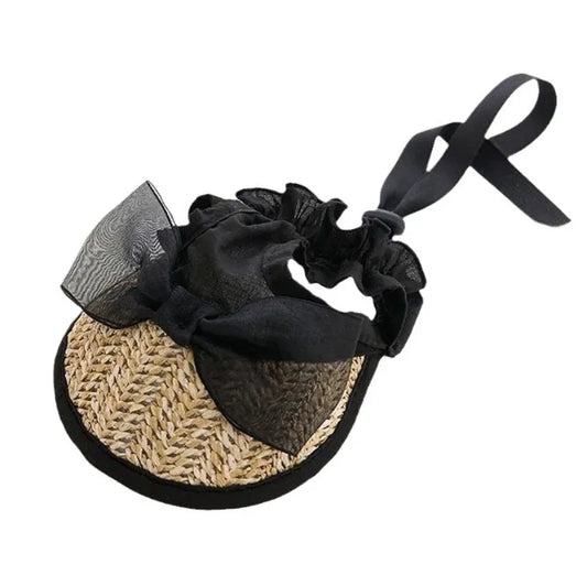 Lace Straw Sun Visor